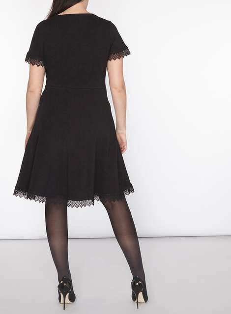 DP Curve Black Lace Trim Dress